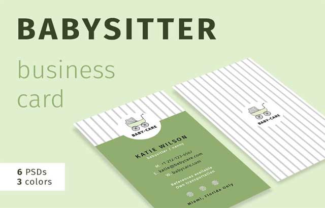 Babysitter Business Card 2851003 ByFelicity2527s Creative Shop Free Download