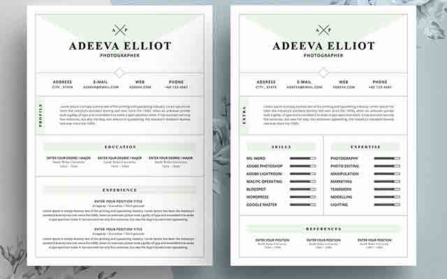 Modern Resume Template Elliot Premium File Free Download