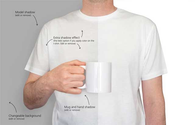Mug-Mockup-And-Editable-T-Shirt-ByMake-Beautiful-Things-Free-Download