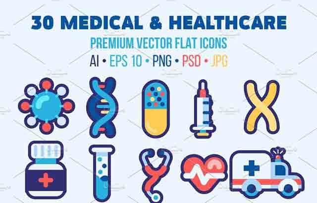 30 Medical Flat Icons Good for Logo ByOllysweatshirt Free Download