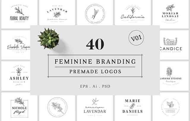 Feminine Branding Premade Logos V01 3332043 Free Download