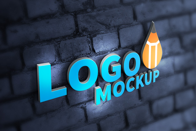 3D logo mockup