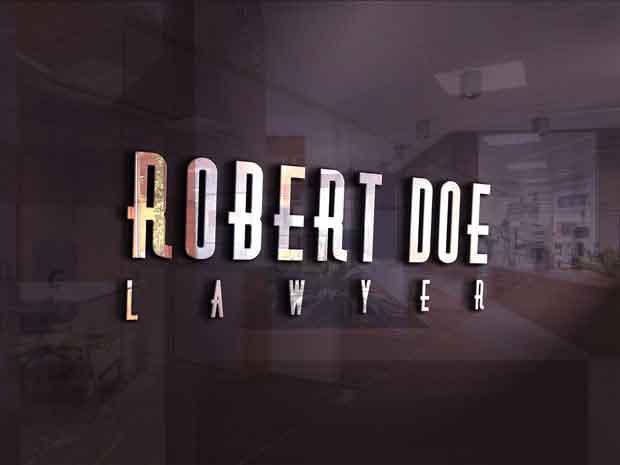 3d Office Glass Logo Mockup