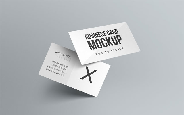 Floating Business Card Mockup