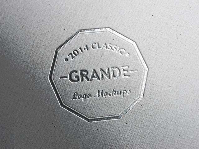 Free Silver Effect Logo Mockup PSD 1