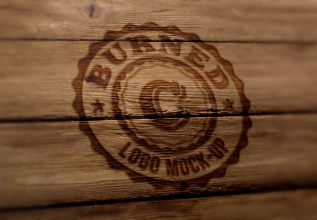Free Wooden Effect Logo Mockup PSD