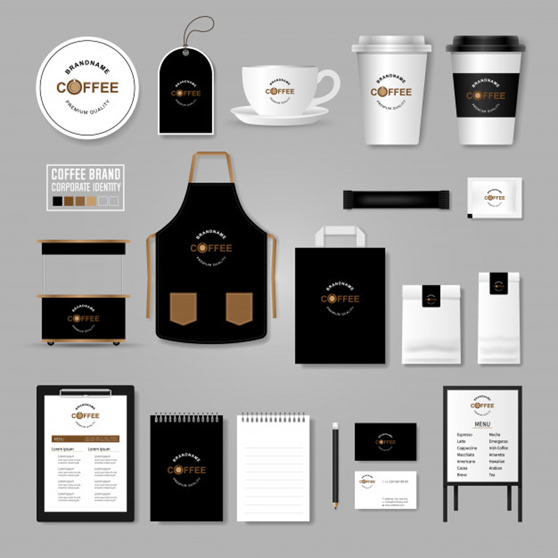 Corporate Identity Vector Template Logo Concept Coffee Shop Cafe Restaurant