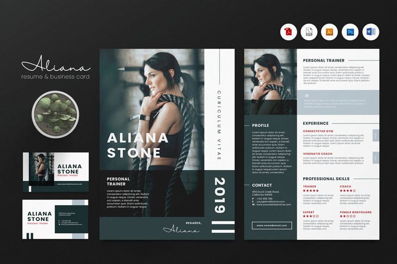 Creative CV Resume 2526 Name Card PSD252C DOCX252C AI No.22