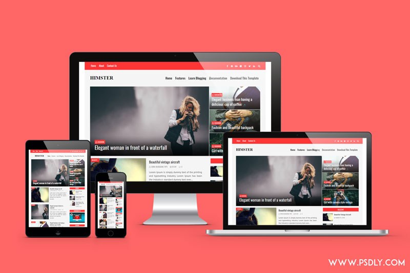 Himster Blogger Template Premium Free