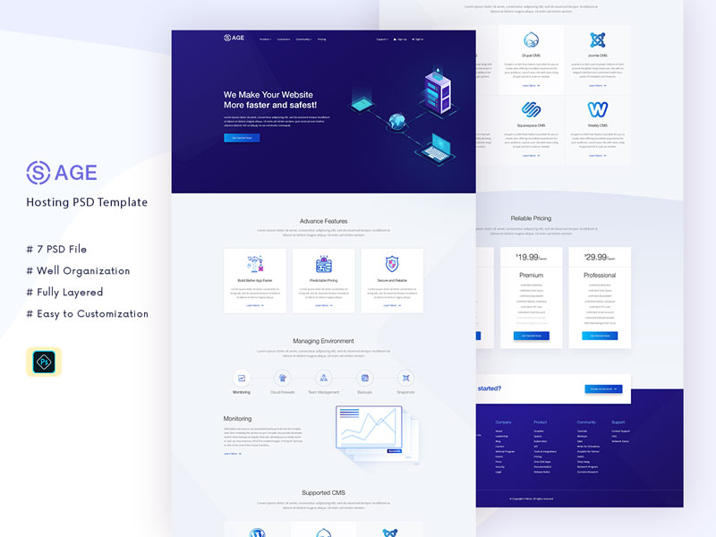 SaaS Hosting 2526 PSD Template
