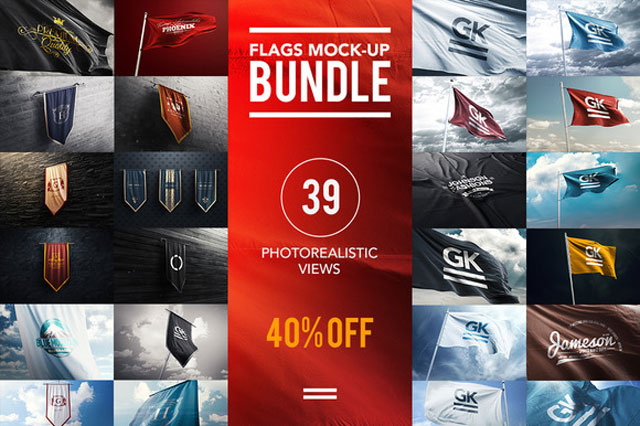 3D Flag2560s Bundle Mock up 927416