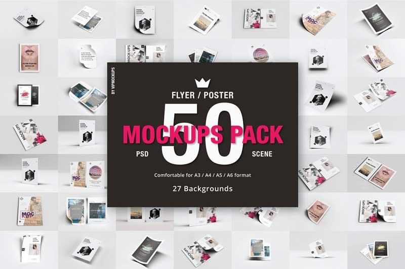 50 Flyer Poster Mockups Pack