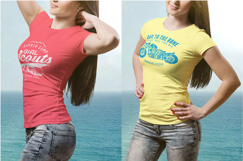 Best Female PSD T shirt Mockup For Portfolio Presentaion 1