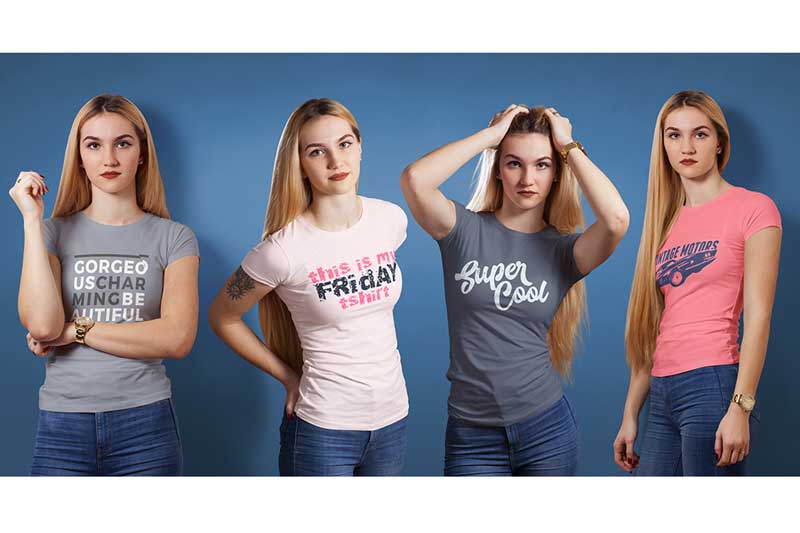 Crew Neck T shirt Mock up Female Version 6 1