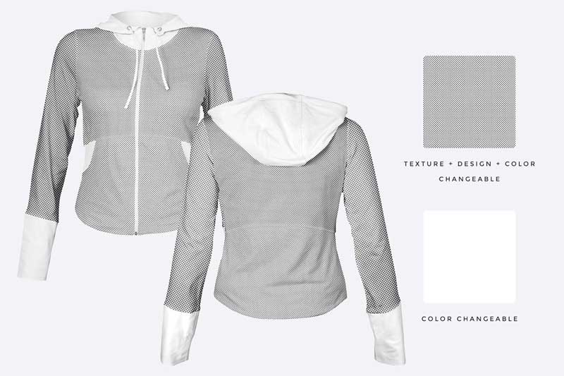 Female Zip Front Hoodie Mockup 4