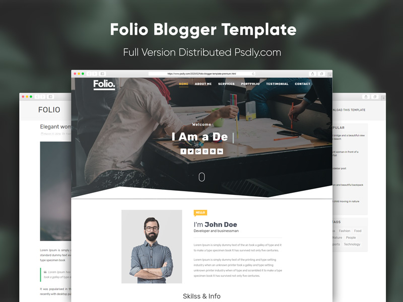 Folio Blogger Template Premium Version Free Download