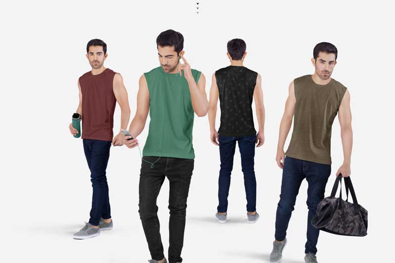 Men2527s Sleeveless Shirt Mockup Set 4