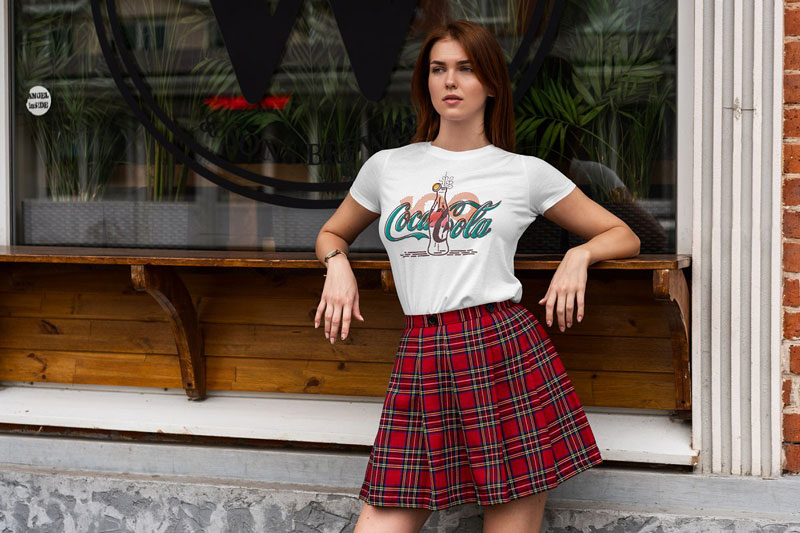 T Shirt Mock Up Walking Girl 6