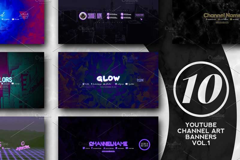 10 Youtube Channel Art Banners vol.1 1967216 Download Free