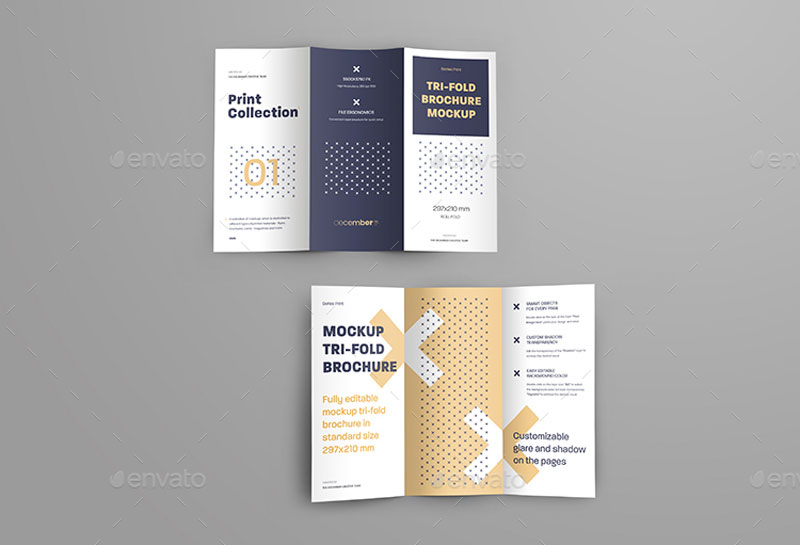 7 Mockups Leafleat DL Trifold Brochure 26080549