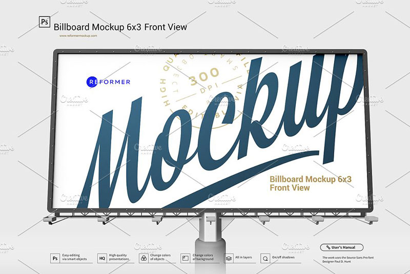 Billboard Mockup 6x3 Front View 4487257