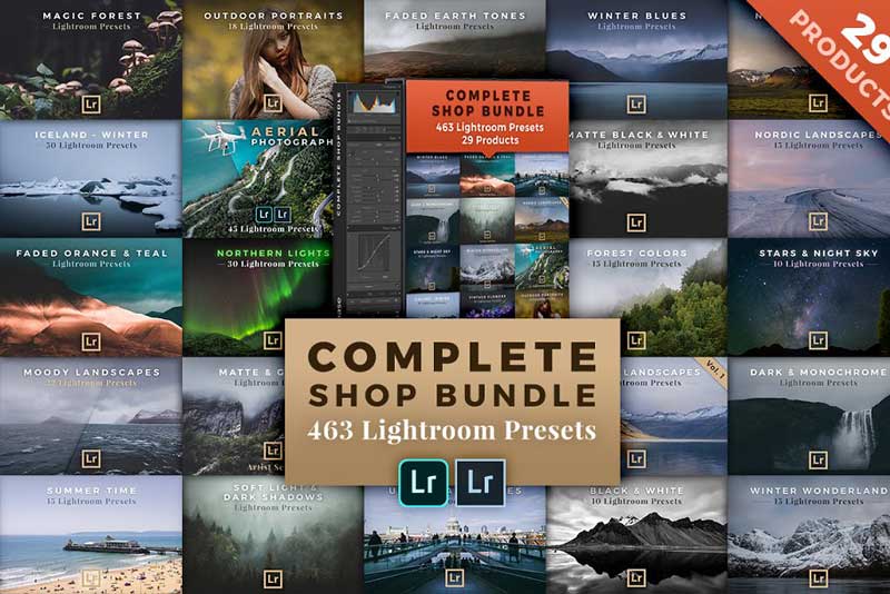 Creativemarket BUNDLE 29 Lightroom Preset Packs 924218 Free Download