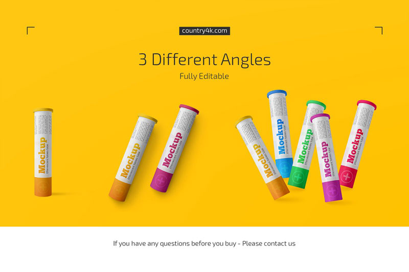 Effervescent Tablets Tube Mockup Set 4614860