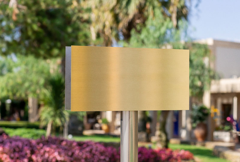 Entrance Logo Mockup Sign in Gold and Silver