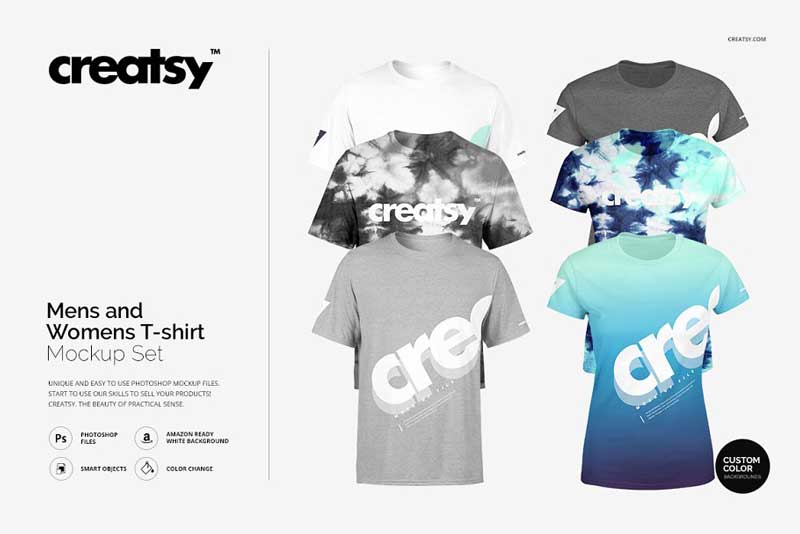 Mens and Womens T shirt Mockup Set 1596009