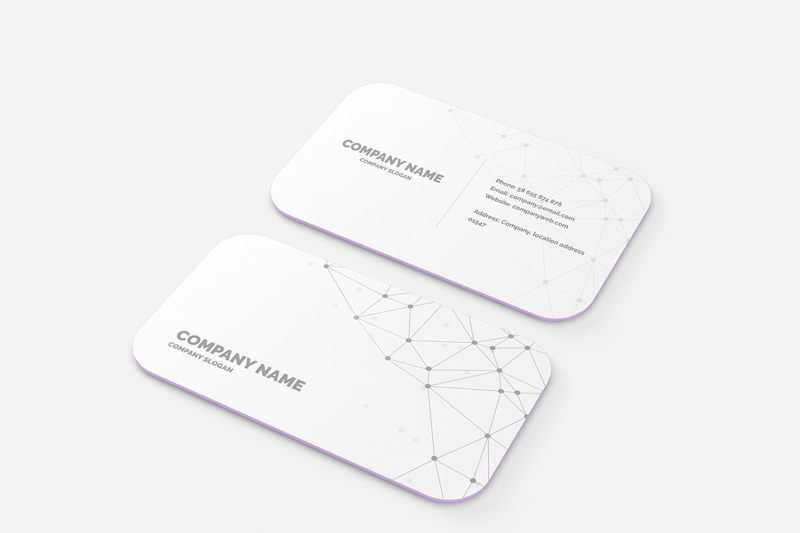 Rounded Corner Business Card Mockup 4