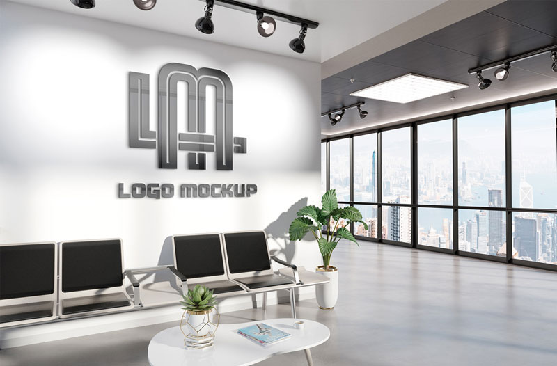 Urban Office Wall Logo Mockup 1