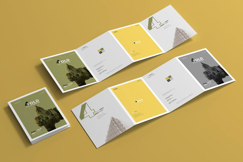 A4 Four Fold Brochure Mockups 4657765