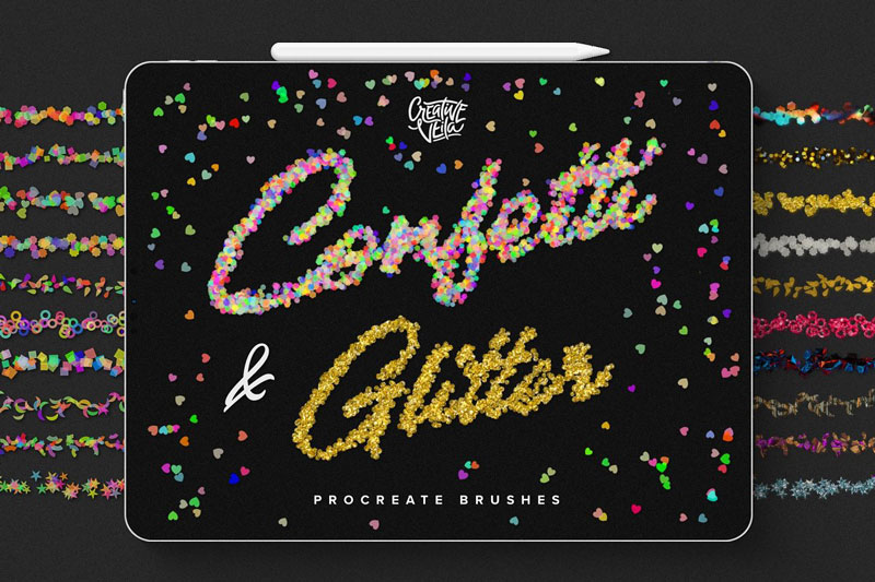 Confetti 2526 Glitter Procreate Brushes
