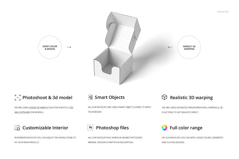  Front Tuck Mailer Box Mockup Set 4351625