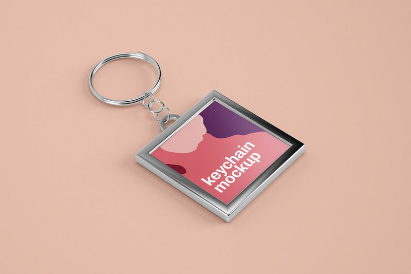Silver & Card Keychain Mockup Set 4606587