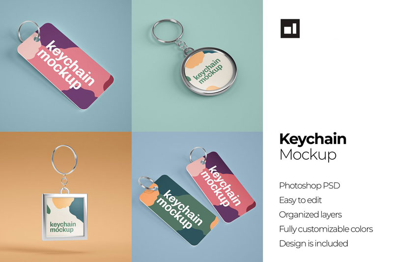 Keychain Mockup Set