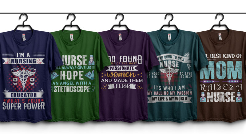 Multiple T-shirt Hanging PSD Mockup