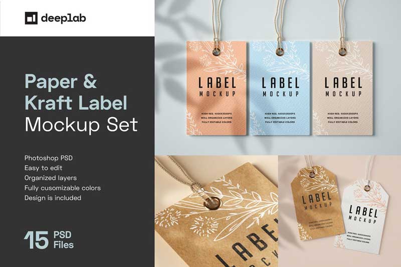 Paper 2526 Kraft Label Mockup Set 4751578