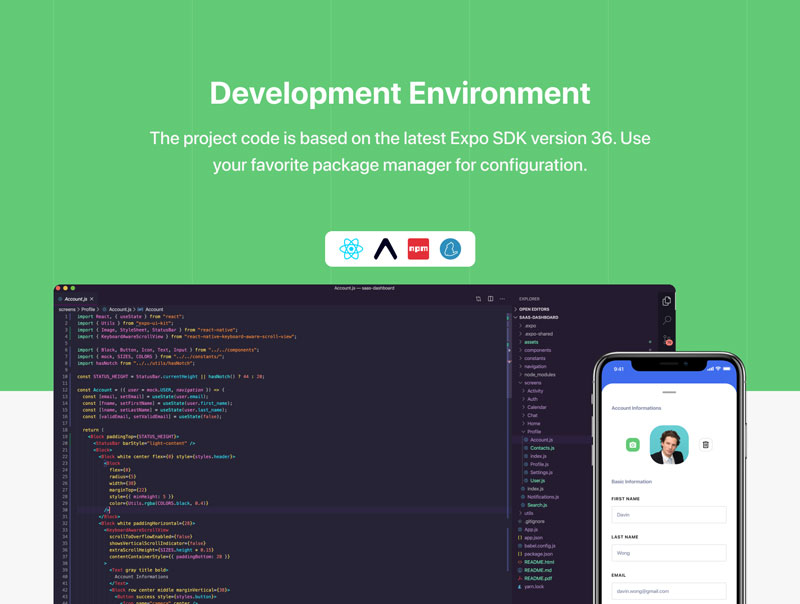 SaaS Dashboard App Starter Kit + React