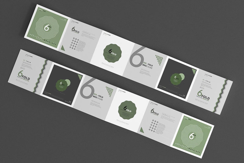 Six Fold Square Brochure Mockups 4718114