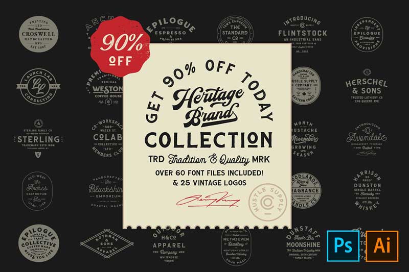 The Heritage Brand Font Collection 4464746