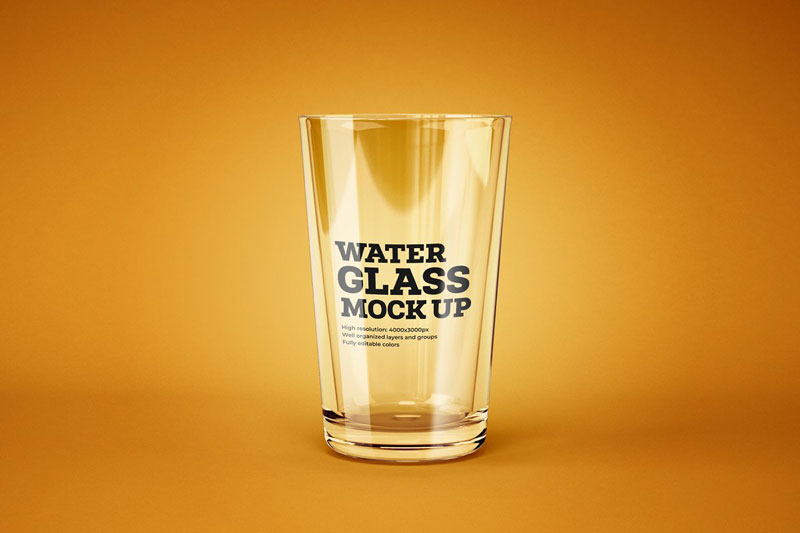 Water and Cocktail Glass Mockup Set 4774238