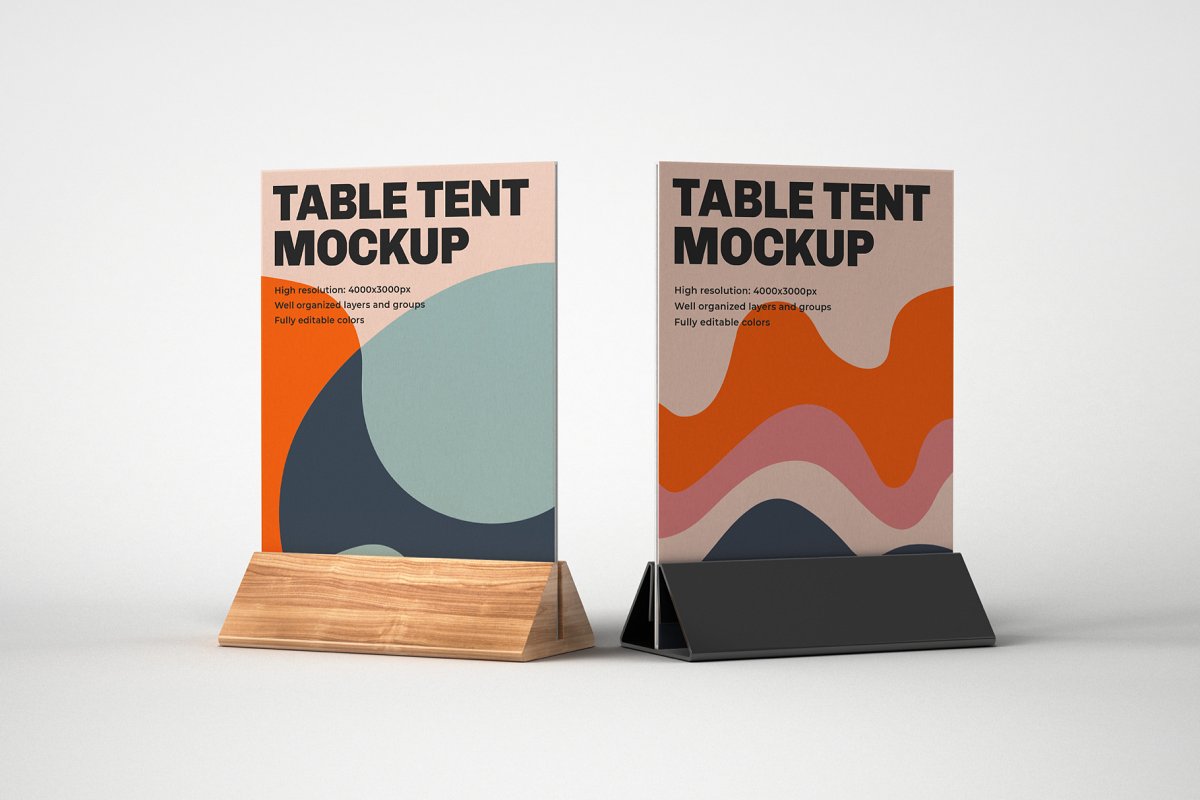 Table Tent and Sign Mockup Set 4774247