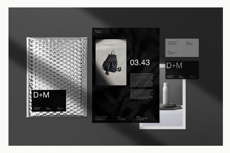 (4-part) Stationery Branding Mockup 3754797