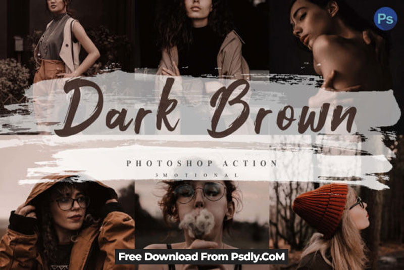 5 Dark Brown Photoshop Actions252C ACR LUT