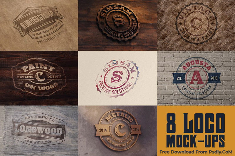8 Realistic Logo or Text Mock ups 4981395