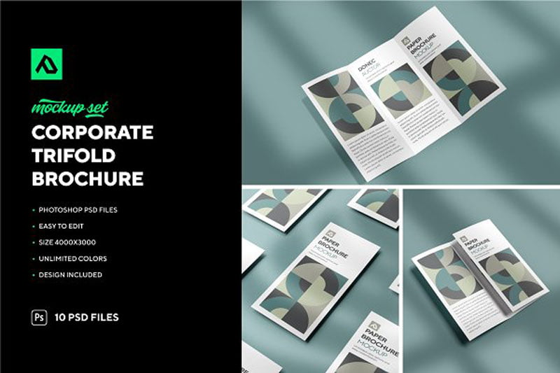 Corporate Trifold Brochure Mockups 4983555