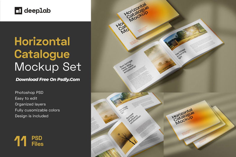 Horizontal Catalogue Mockup Set 4979491
