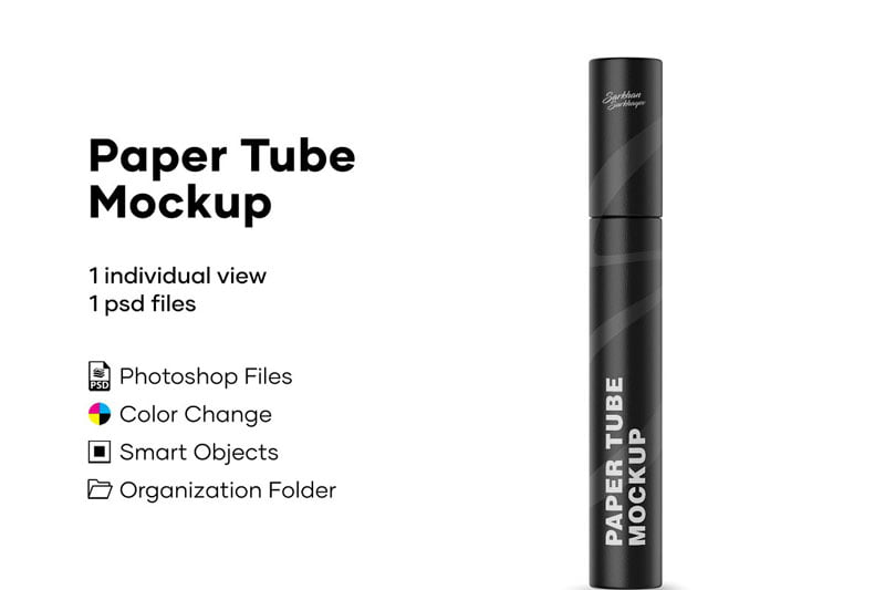 Matte Paper Tube Mockup 4963524