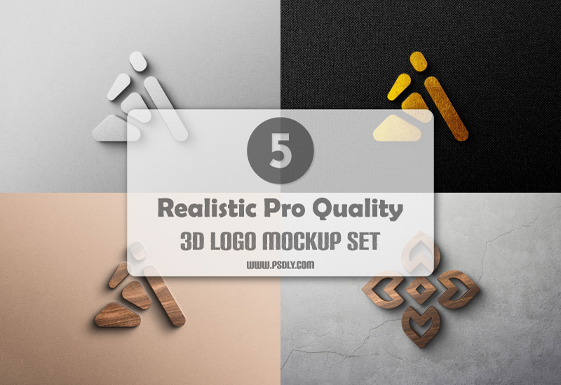 Realictic Pro Quality 3D Logo Mockup Set